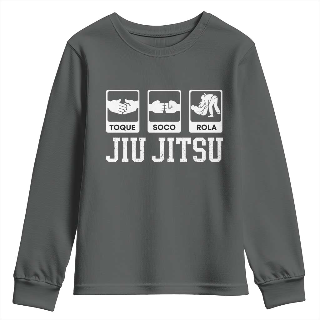 Funny BJJ Youth Sweatshirt Toque Soco Rola Brazilian Jiu Jitsu - Wonder Print Shop