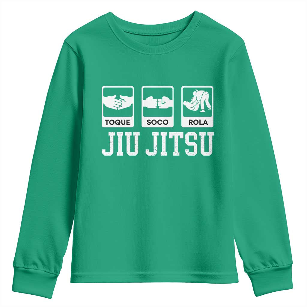 Funny BJJ Youth Sweatshirt Toque Soco Rola Brazilian Jiu Jitsu - Wonder Print Shop