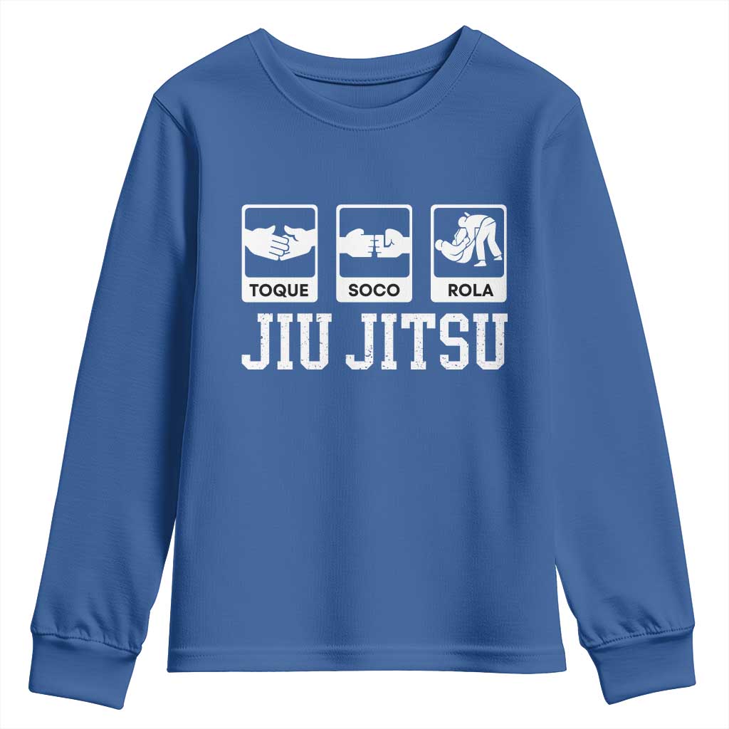 Funny BJJ Youth Sweatshirt Toque Soco Rola Brazilian Jiu Jitsu - Wonder Print Shop