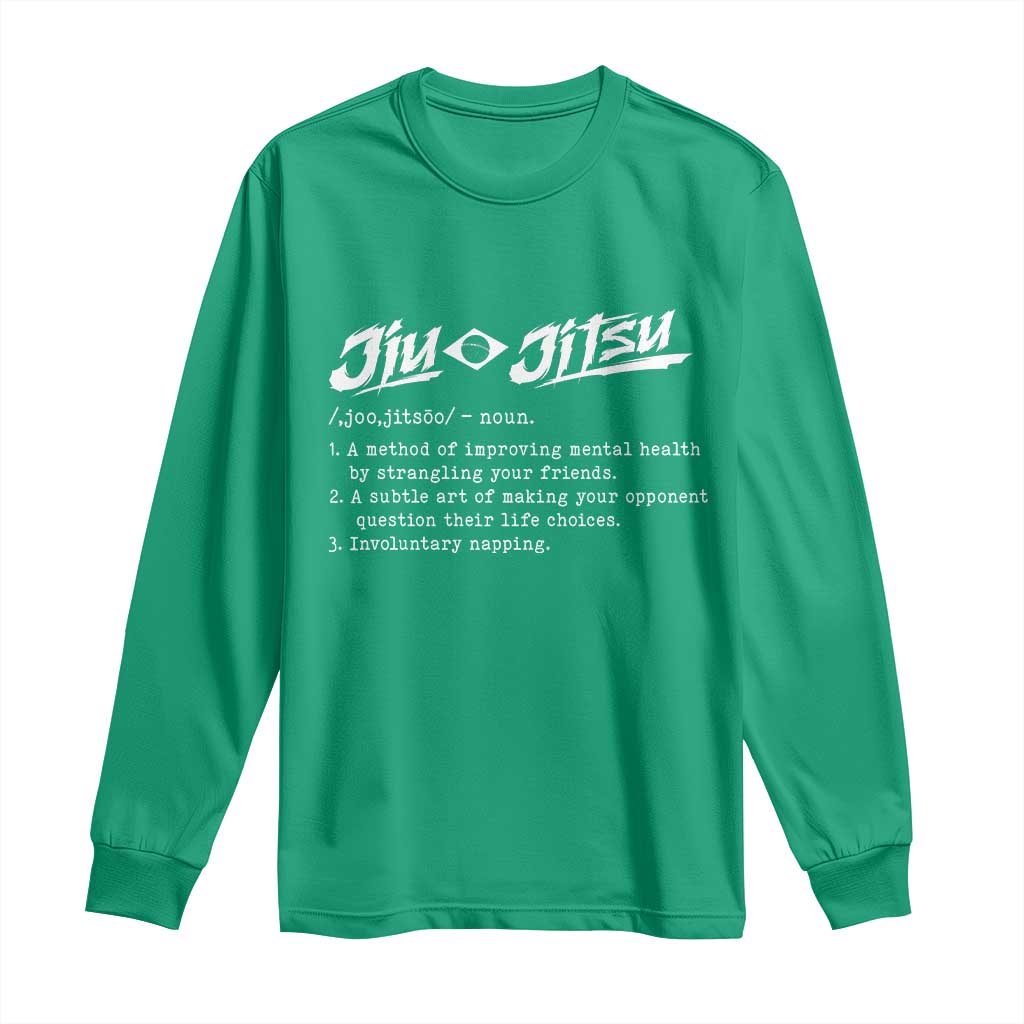 Funny Brazilian Jiu Jitsu Long Sleeve Shirt Jiujitsu Definition BJJ - Wonder Print Shop