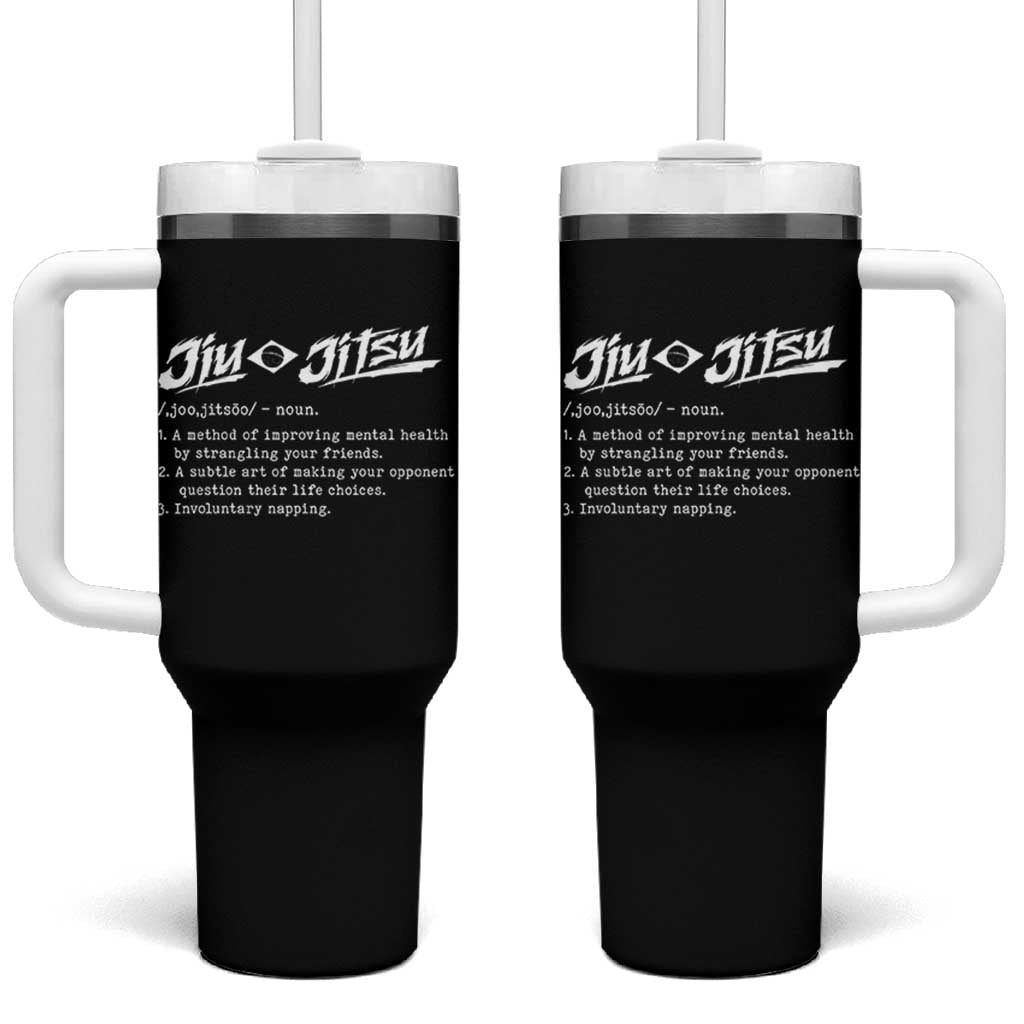 Funny Brazilian Jiu Jitsu Tumbler With Handle Jiujitsu Definition BJJ - Wonder Print Shop