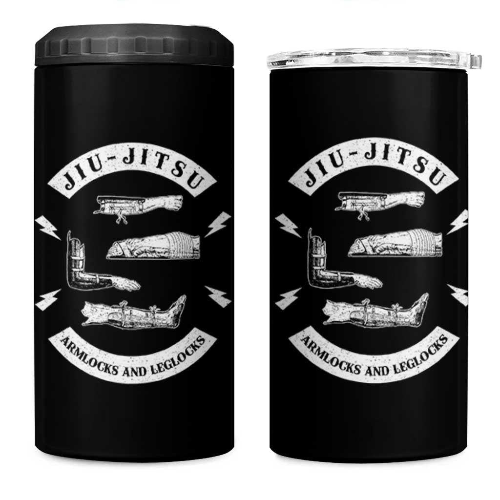 Vintage Jiu Jitsu 4 in 1 Can Cooler Tumbler Armlocks and Leglocks BJJ Grappling Fans - Wonder Print Shop