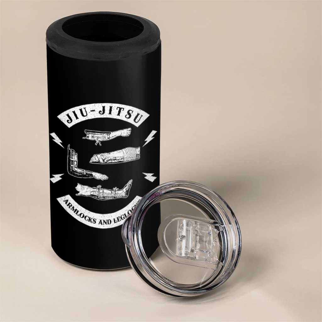 Vintage Jiu Jitsu 4 in 1 Can Cooler Tumbler Armlocks and Leglocks BJJ Grappling Fans - Wonder Print Shop