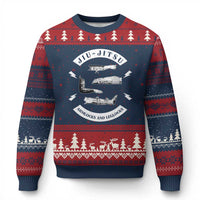 Vintage Jiu Jitsu Ugly Christmas Sweater Armlocks and Leglocks BJJ Grappling Fans - Wonder Print Shop