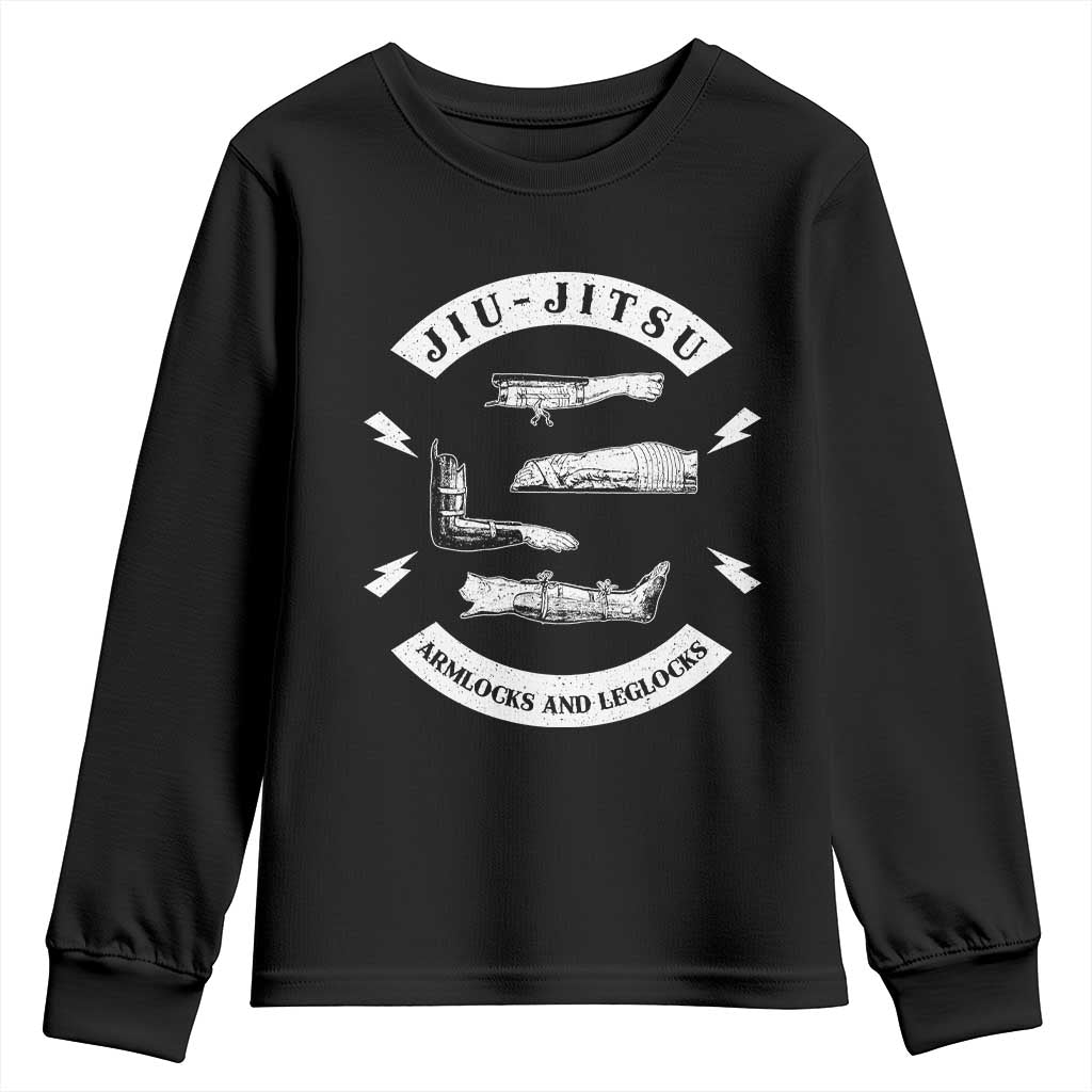 Vintage Jiu Jitsu Youth Sweatshirt Armlocks and Leglocks BJJ Grappling Fans - Wonder Print Shop