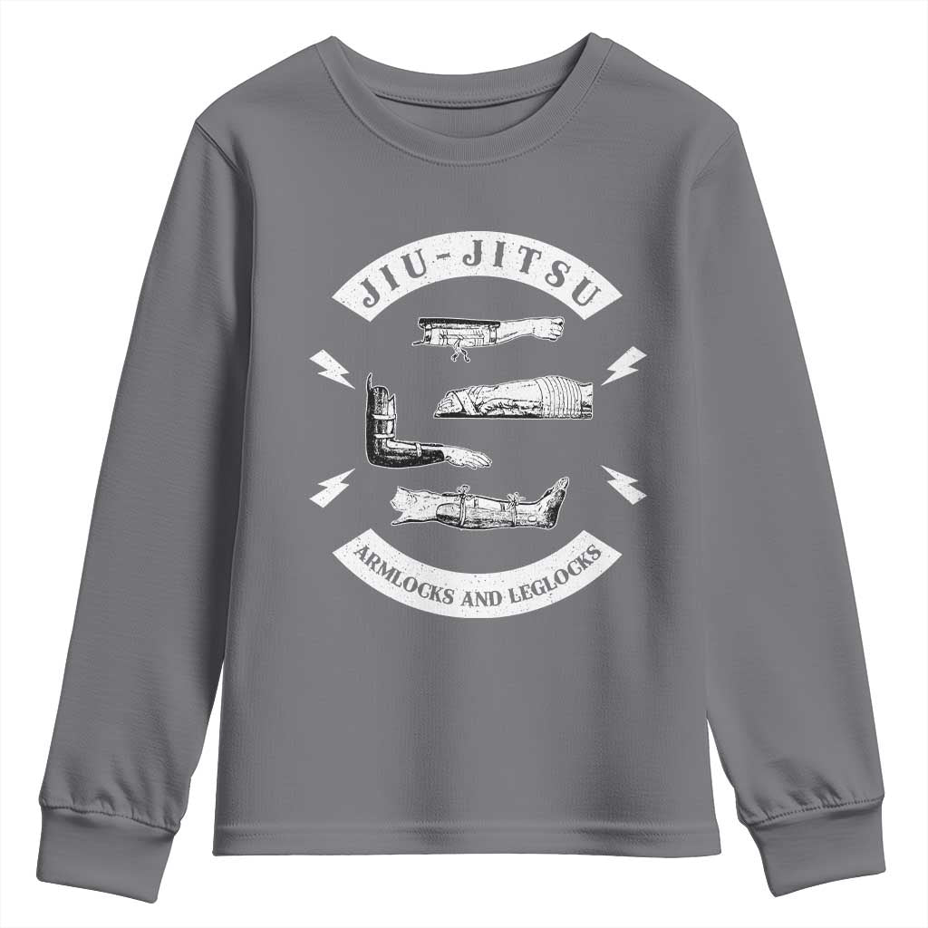 Vintage Jiu Jitsu Youth Sweatshirt Armlocks and Leglocks BJJ Grappling Fans - Wonder Print Shop