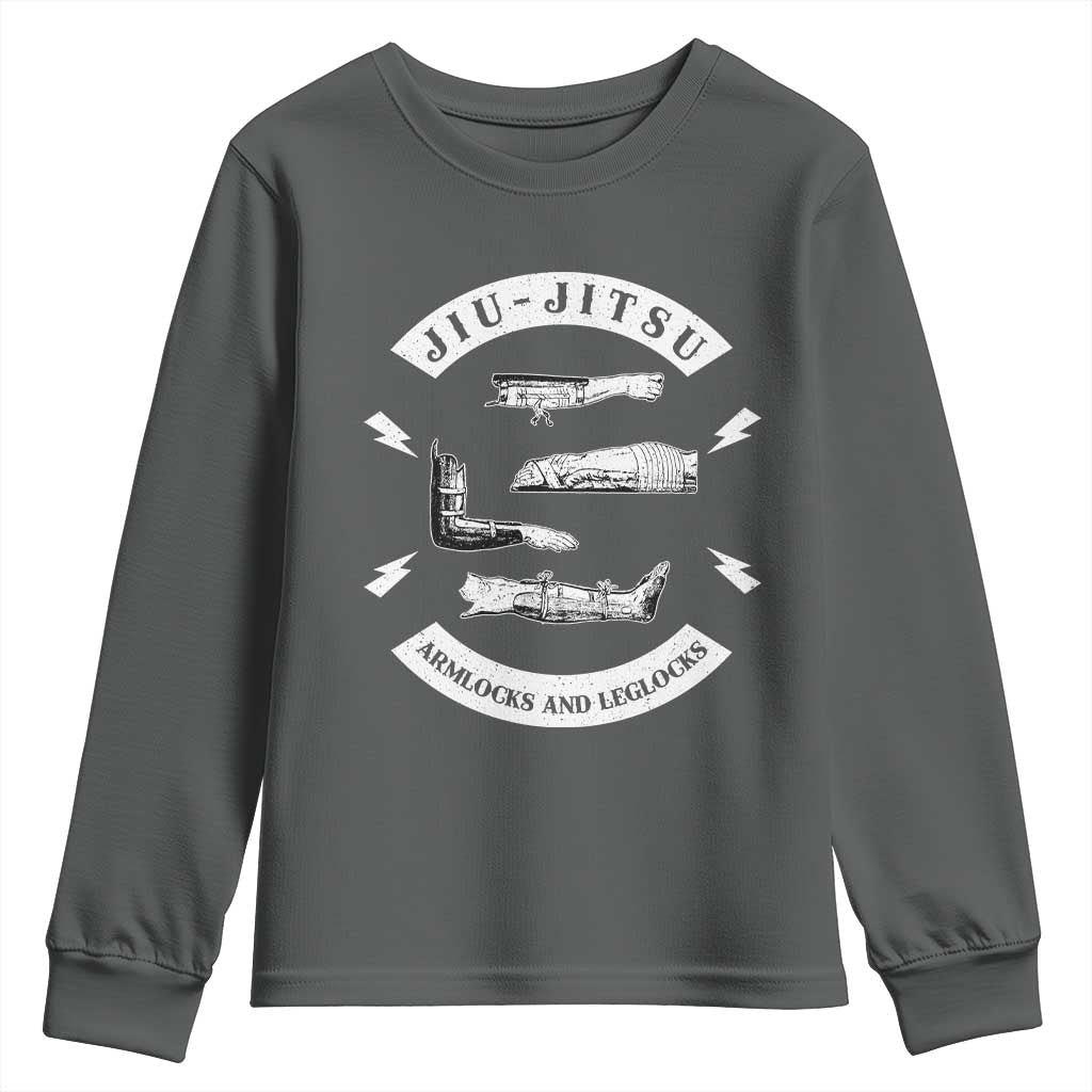 Vintage Jiu Jitsu Youth Sweatshirt Armlocks and Leglocks BJJ Grappling Fans - Wonder Print Shop
