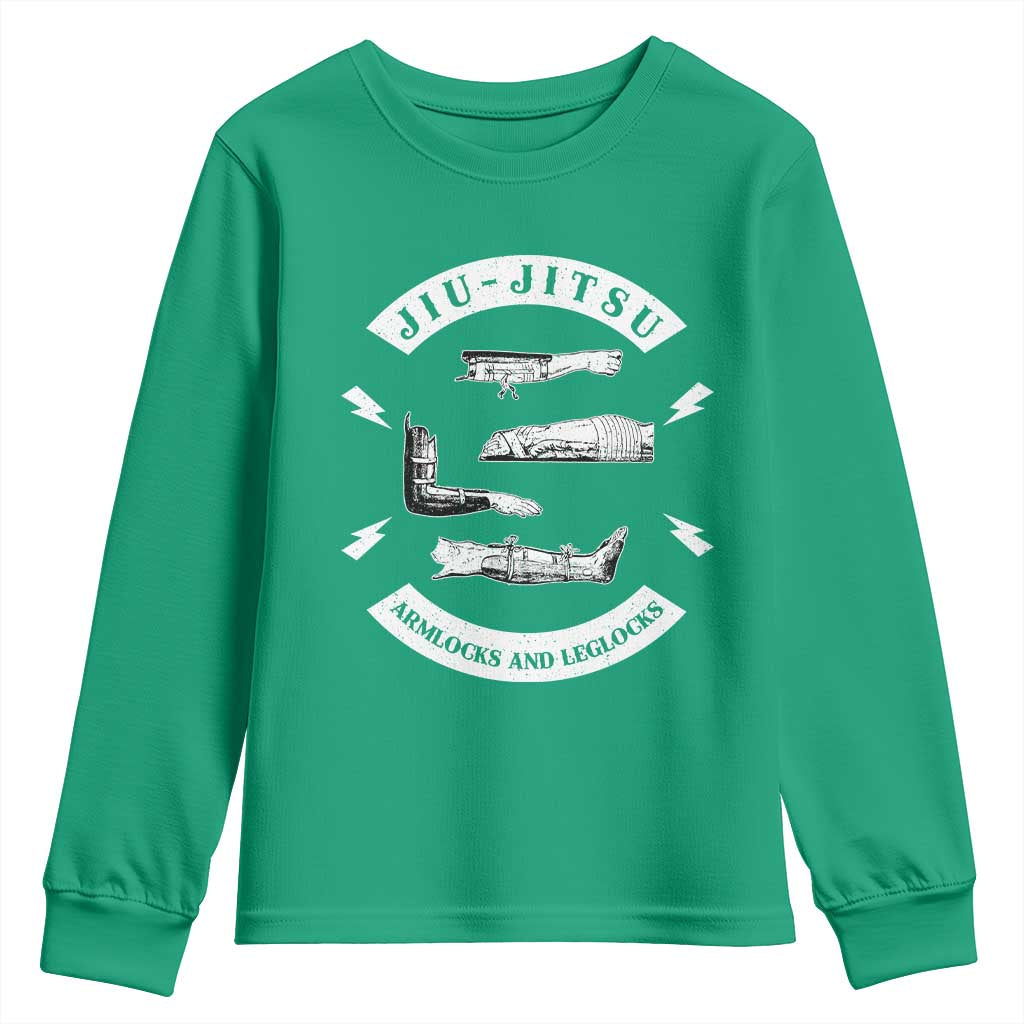 Vintage Jiu Jitsu Youth Sweatshirt Armlocks and Leglocks BJJ Grappling Fans - Wonder Print Shop