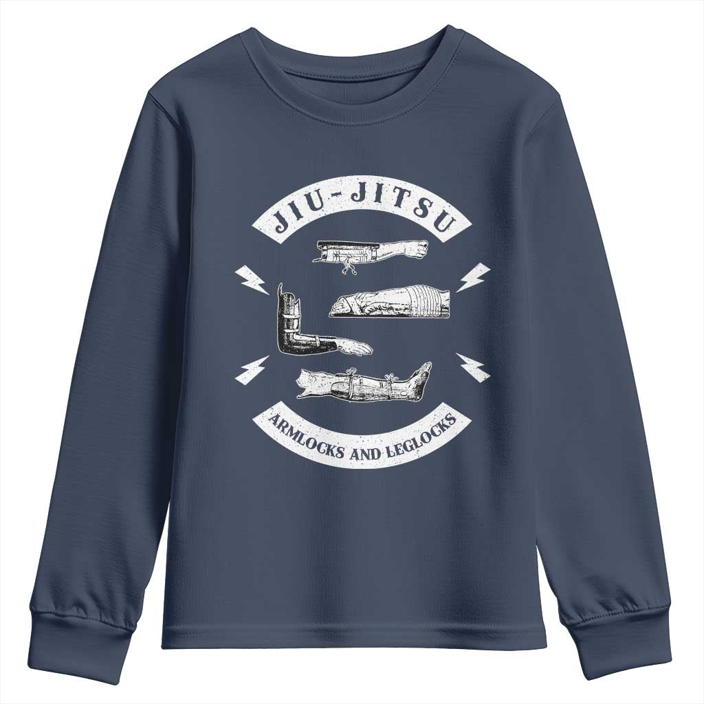 Vintage Jiu Jitsu Youth Sweatshirt Armlocks and Leglocks BJJ Grappling Fans - Wonder Print Shop