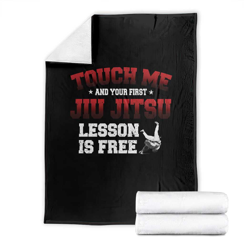 Brazilian BJJ Throw Blanket Touch Me First Jiu Jitsu Lesson Is Free - Wonder Print Shop