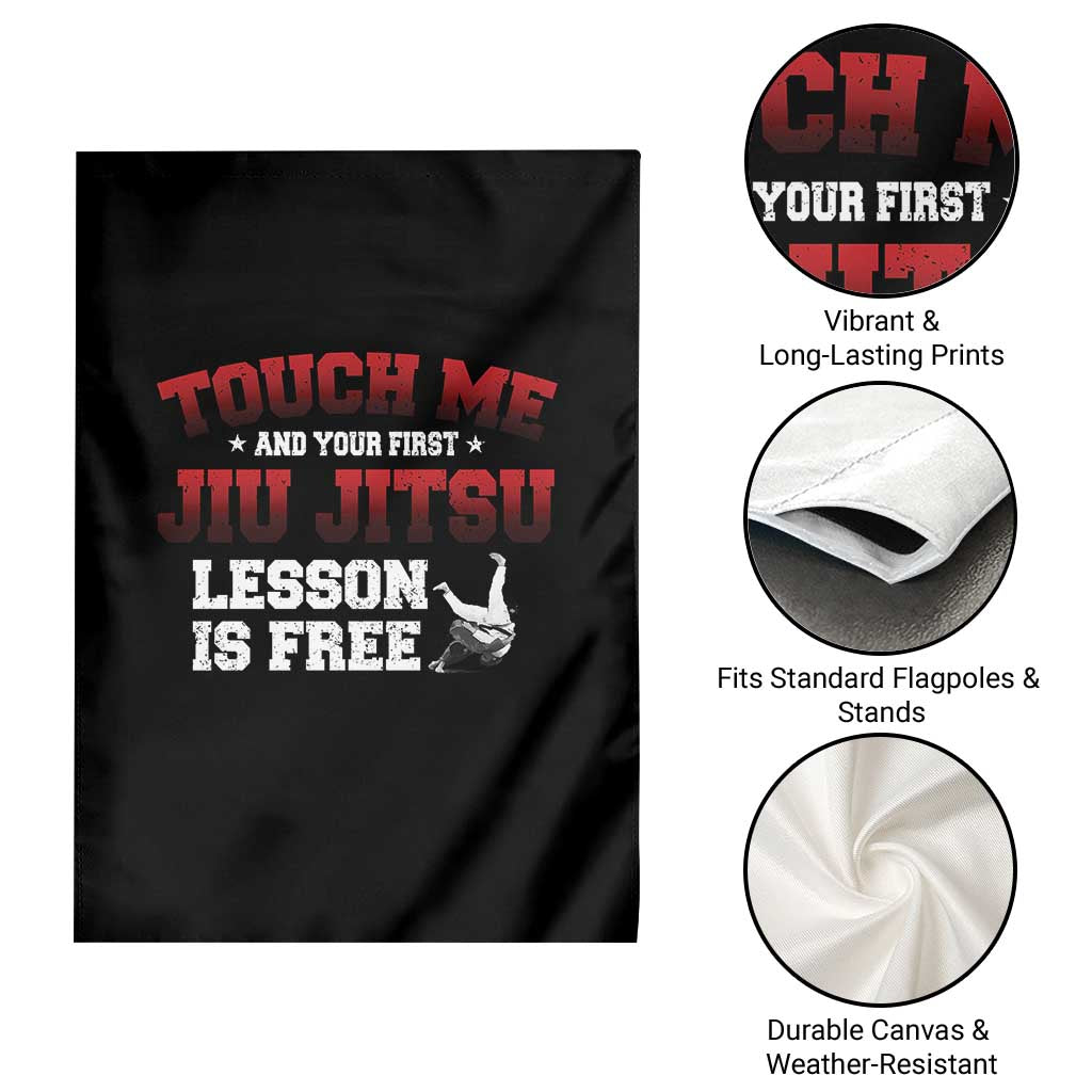 Brazilian BJJ Garden Flag Touch Me First Jiu Jitsu Lesson Is Free - Wonder Print Shop