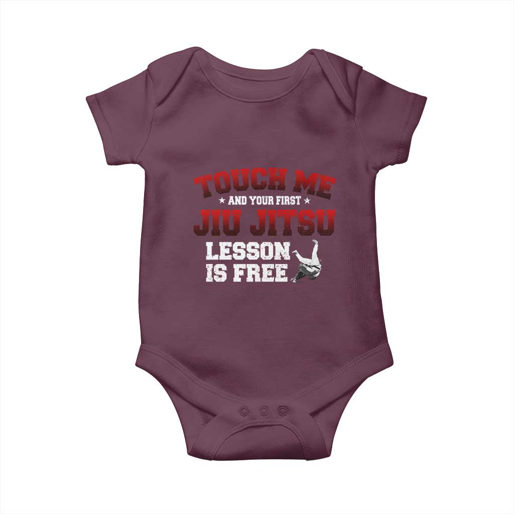 Brazilian BJJ Baby Onesie Touch Me First Jiu Jitsu Lesson Is Free - Wonder Print Shop