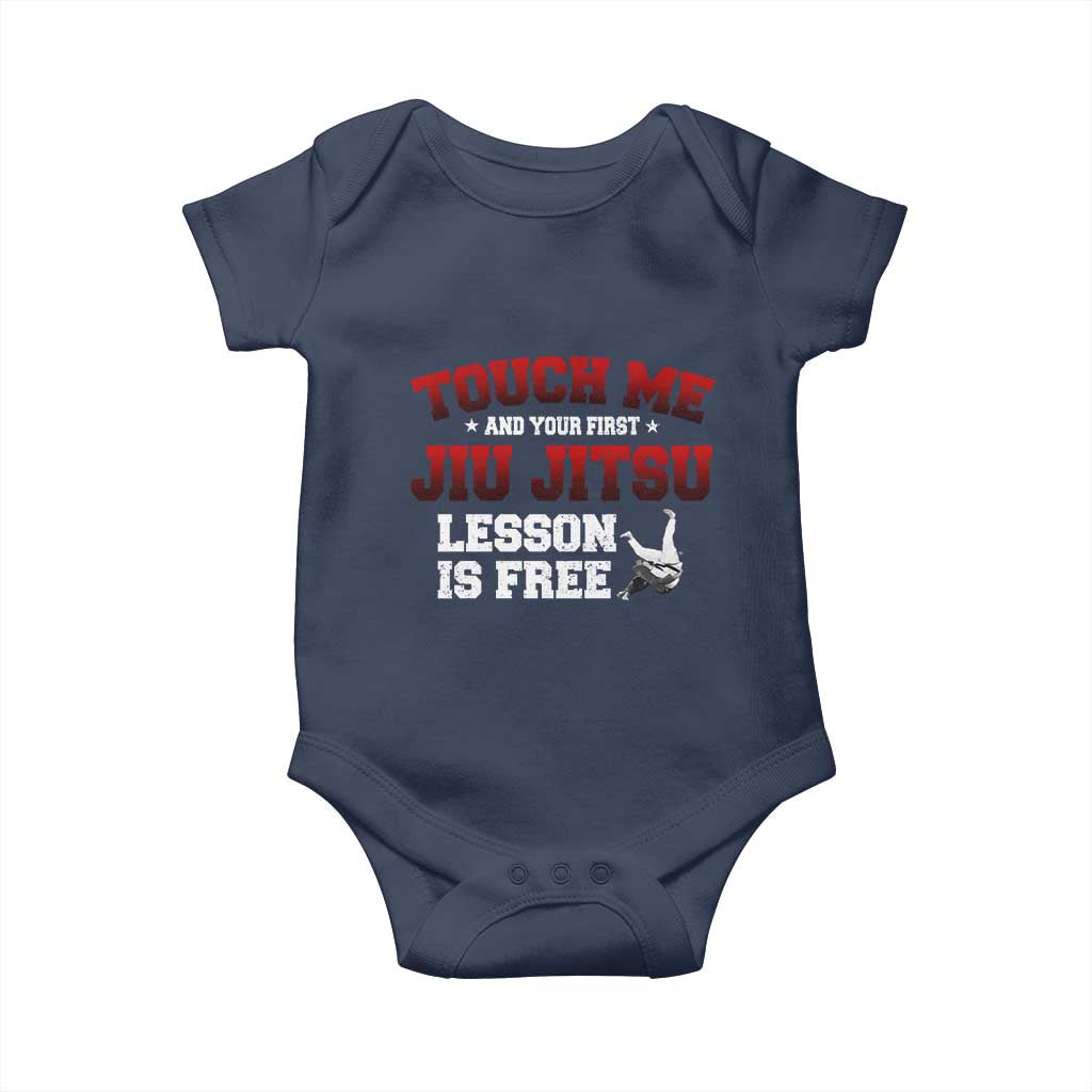 Brazilian BJJ Baby Onesie Touch Me First Jiu Jitsu Lesson Is Free - Wonder Print Shop