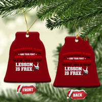 Brazilian BJJ Ceramic Ornament Touch Me First Jiu Jitsu Lesson Is Free - Wonder Print Shop