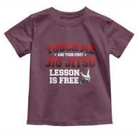 Brazilian BJJ Toddler T Shirt Touch Me First Jiu Jitsu Lesson Is Free - Wonder Print Shop