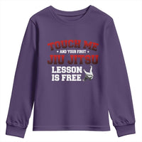 Brazilian BJJ Youth Sweatshirt Touch Me First Jiu Jitsu Lesson Is Free - Wonder Print Shop