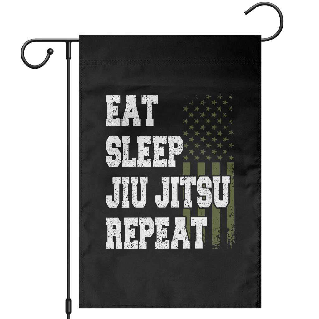 Eat Sleep Jiu Jitsu Repeat Garden Flag Cool JiuJitsu BJJ American Flag - Wonder Print Shop
