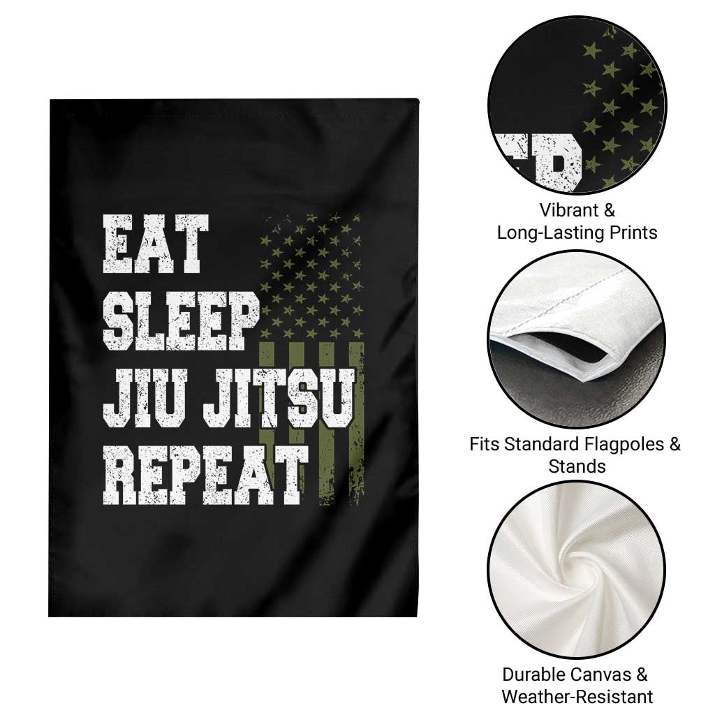 Eat Sleep Jiu Jitsu Repeat Garden Flag Cool JiuJitsu BJJ American Flag - Wonder Print Shop