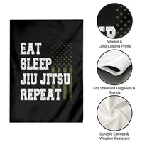Eat Sleep Jiu Jitsu Repeat Garden Flag Cool JiuJitsu BJJ American Flag - Wonder Print Shop