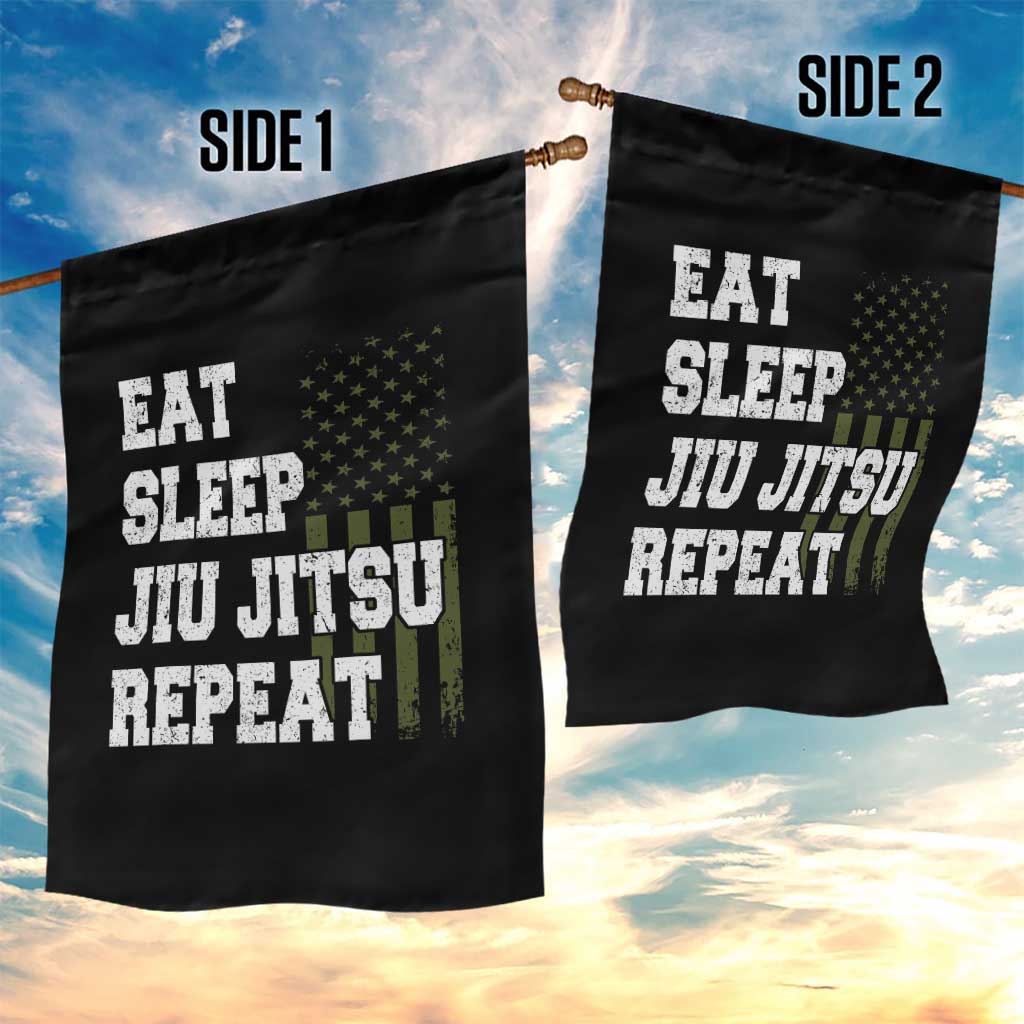 Eat Sleep Jiu Jitsu Repeat Garden Flag Cool JiuJitsu BJJ American Flag - Wonder Print Shop