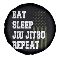 Eat Sleep Jiu Jitsu Repeat Spare Tire Cover Cool JiuJitsu BJJ American Flag - Wonder Print Shop