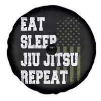 Eat Sleep Jiu Jitsu Repeat Spare Tire Cover Cool JiuJitsu BJJ American Flag - Wonder Print Shop