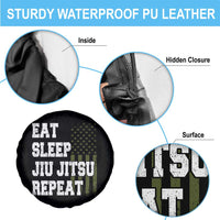 Eat Sleep Jiu Jitsu Repeat Spare Tire Cover Cool JiuJitsu BJJ American Flag - Wonder Print Shop