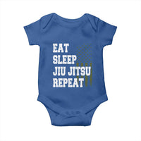 Eat Sleep Jiu Jitsu Repeat Baby Onesie Cool JiuJitsu BJJ American Flag - Wonder Print Shop