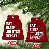Eat Sleep Jiu Jitsu Repeat Ceramic Ornament Cool JiuJitsu BJJ American Flag - Wonder Print Shop