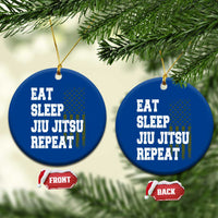 Eat Sleep Jiu Jitsu Repeat Ceramic Ornament Cool JiuJitsu BJJ American Flag - Wonder Print Shop
