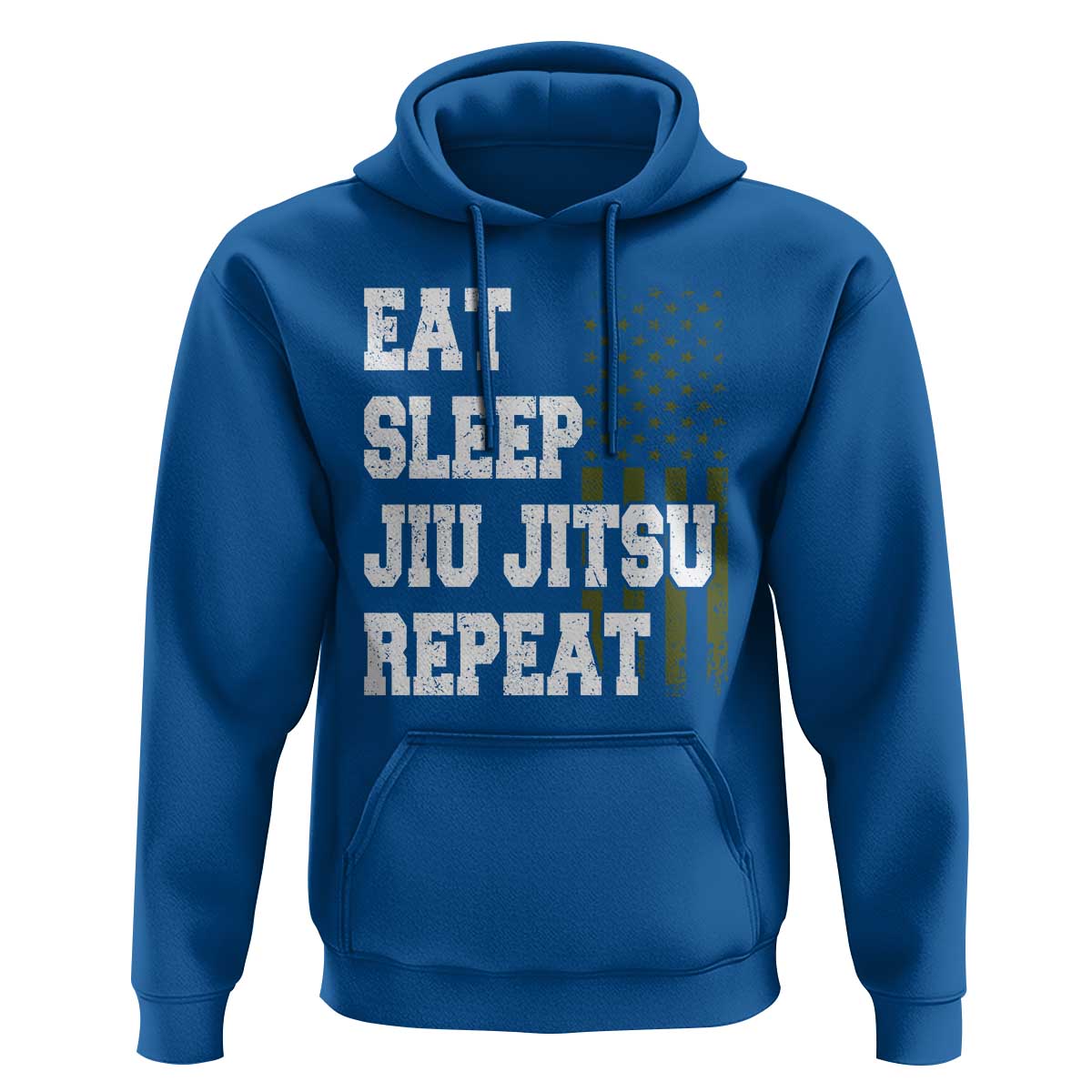 Eat Sleep Jiu Jitsu Repeat Hoodie Cool JiuJitsu BJJ American Flag - Wonder Print Shop
