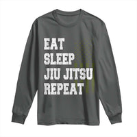 Eat Sleep Jiu Jitsu Repeat Long Sleeve Shirt Cool JiuJitsu BJJ American Flag - Wonder Print Shop