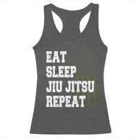 Eat Sleep Jiu Jitsu Repeat Racerback Tank Top Cool JiuJitsu BJJ American Flag - Wonder Print Shop