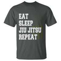 Eat Sleep Jiu Jitsu Repeat T Shirt Cool JiuJitsu BJJ American Flag - Wonder Print Shop