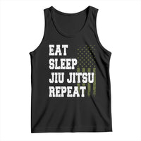 Eat Sleep Jiu Jitsu Repeat Tank Top Cool JiuJitsu BJJ American Flag - Wonder Print Shop