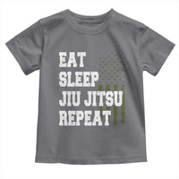 Eat Sleep Jiu Jitsu Repeat Toddler T Shirt Cool JiuJitsu BJJ American Flag - Wonder Print Shop