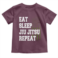 Eat Sleep Jiu Jitsu Repeat Toddler T Shirt Cool JiuJitsu BJJ American Flag - Wonder Print Shop