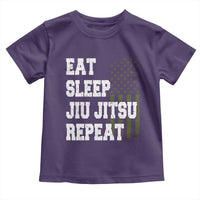 Eat Sleep Jiu Jitsu Repeat Toddler T Shirt Cool JiuJitsu BJJ American Flag - Wonder Print Shop