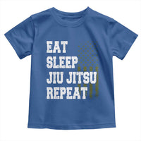 Eat Sleep Jiu Jitsu Repeat Toddler T Shirt Cool JiuJitsu BJJ American Flag - Wonder Print Shop