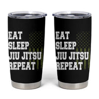 Eat Sleep Jiu Jitsu Repeat Tumbler Cup Cool JiuJitsu BJJ American Flag - Wonder Print Shop
