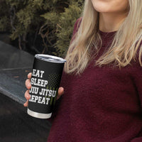 Eat Sleep Jiu Jitsu Repeat Tumbler Cup Cool JiuJitsu BJJ American Flag - Wonder Print Shop