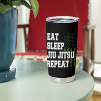 Eat Sleep Jiu Jitsu Repeat Tumbler Cup Cool JiuJitsu BJJ American Flag - Wonder Print Shop