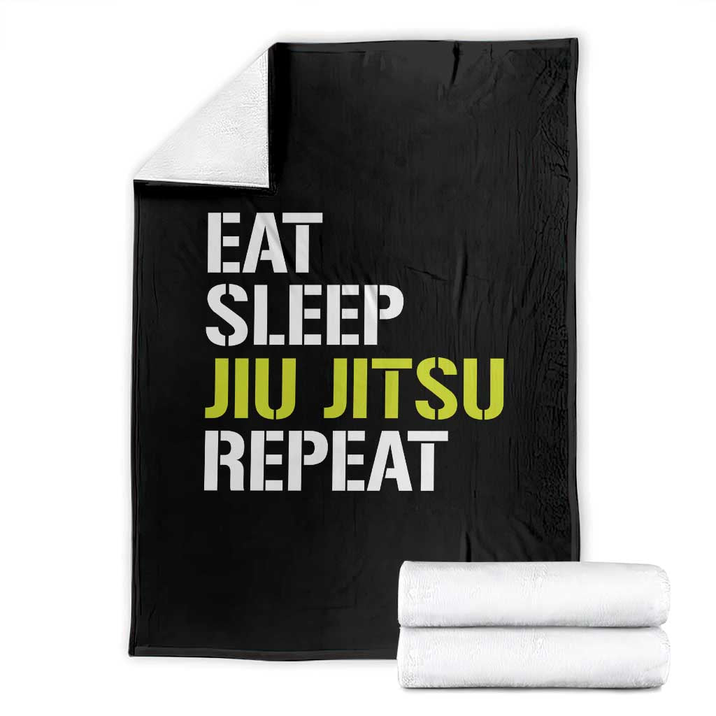 Eat Sleep Jiu Jitsu Repeat Throw Blanket Cool JiuJitsu BJJ - Wonder Print Shop