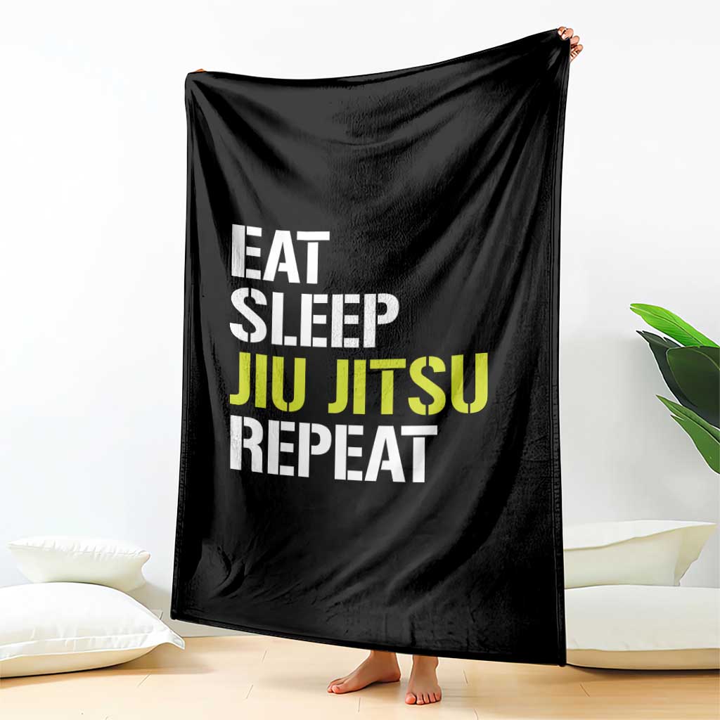 Eat Sleep Jiu Jitsu Repeat Throw Blanket Cool JiuJitsu BJJ - Wonder Print Shop