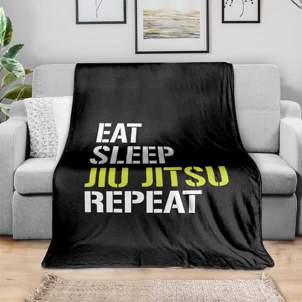 Eat Sleep Jiu Jitsu Repeat Throw Blanket Cool JiuJitsu BJJ - Wonder Print Shop