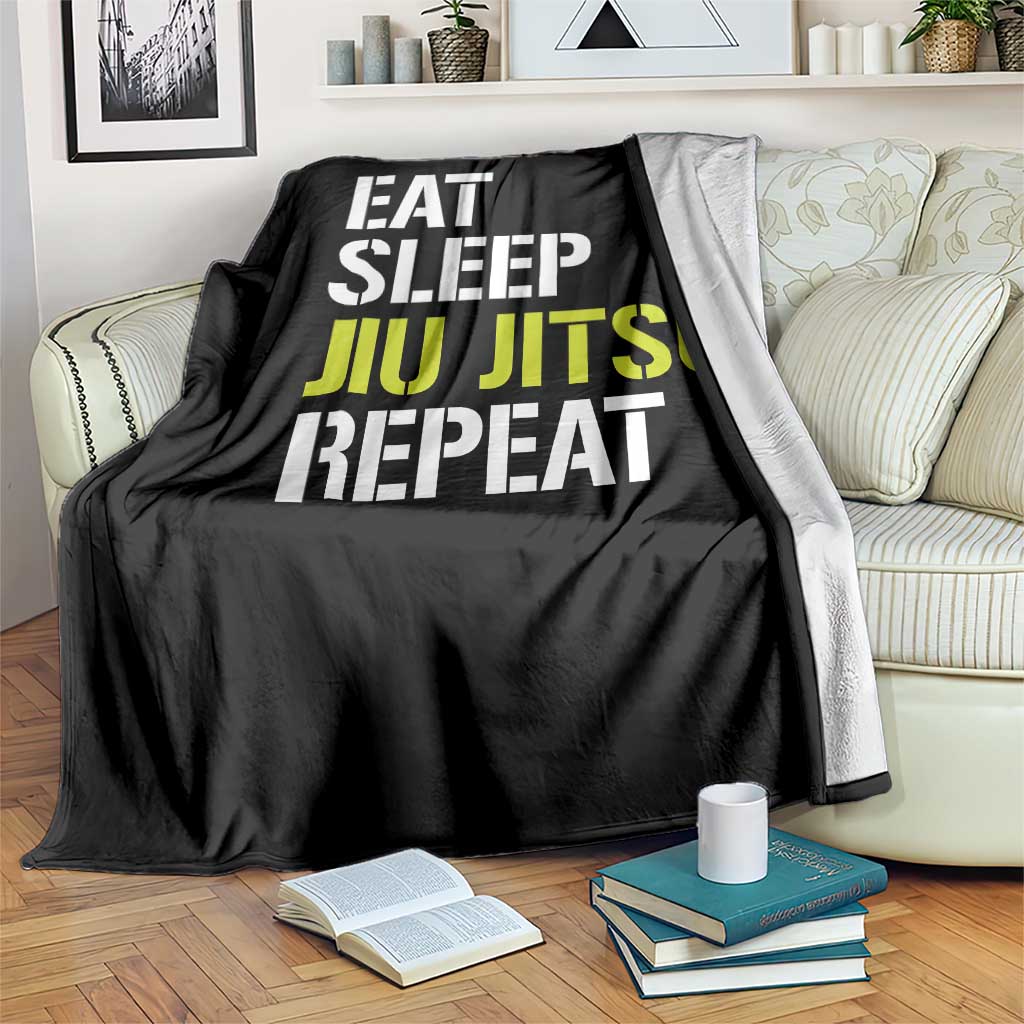 Eat Sleep Jiu Jitsu Repeat Throw Blanket Cool JiuJitsu BJJ - Wonder Print Shop