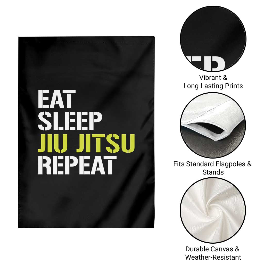 Eat Sleep Jiu Jitsu Repeat Garden Flag Cool JiuJitsu BJJ - Wonder Print Shop