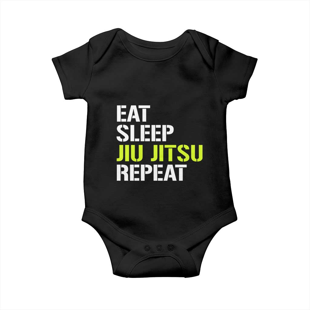 Eat Sleep Jiu Jitsu Repeat Baby Onesie Cool JiuJitsu BJJ - Wonder Print Shop