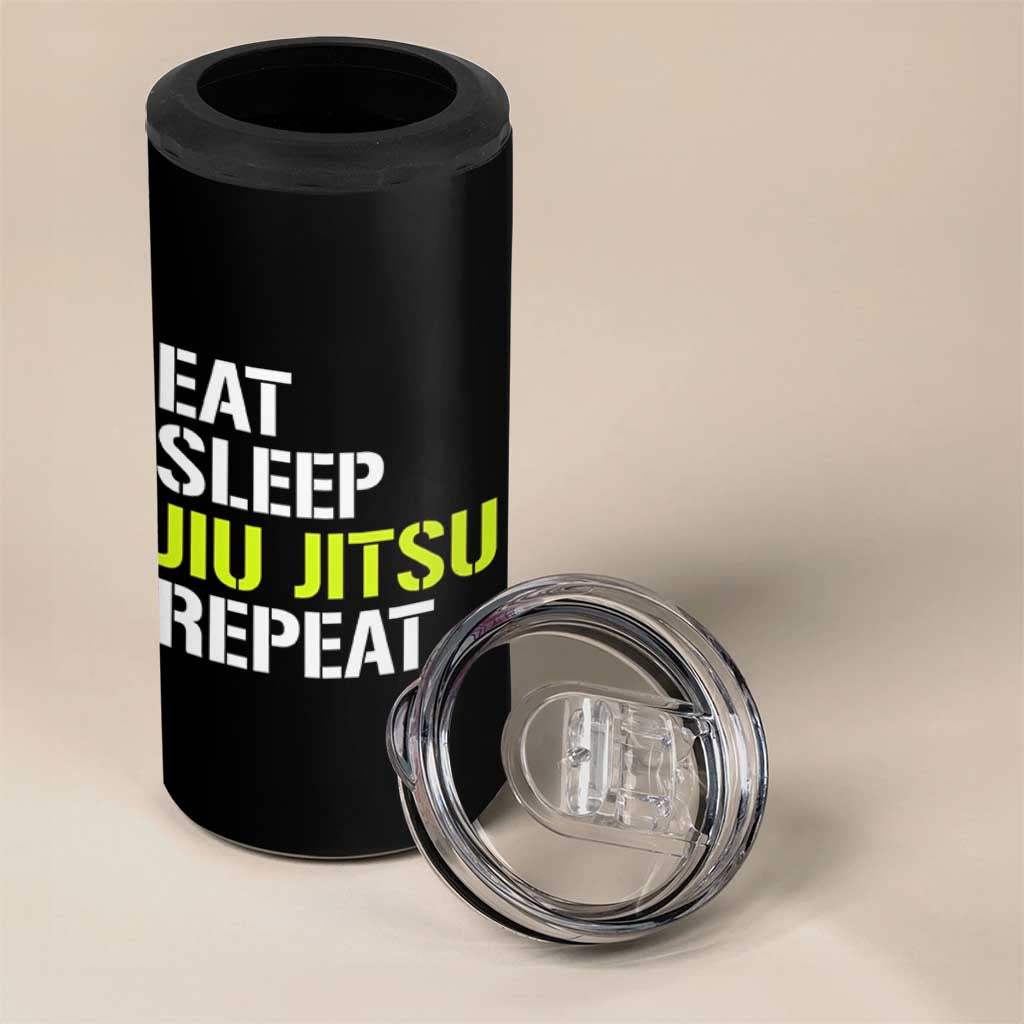 Eat Sleep Jiu Jitsu Repeat 4 in 1 Can Cooler Tumbler Cool JiuJitsu BJJ - Wonder Print Shop