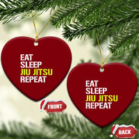 Eat Sleep Jiu Jitsu Repeat Ceramic Ornament Cool JiuJitsu BJJ - Wonder Print Shop